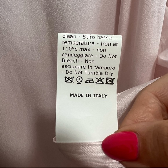 G. Label By Goop Satin Midi Skirt With Slit In Blush Pink - Picture 9 of 9